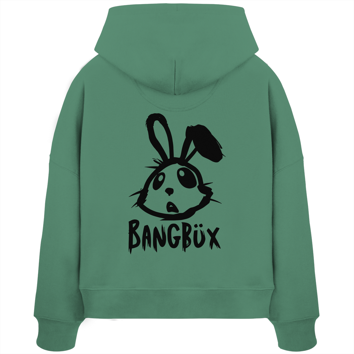 BANGBÜX Streetwear "bunny black" - Womens Organic Boxcut Hoodie by BANGBÜX