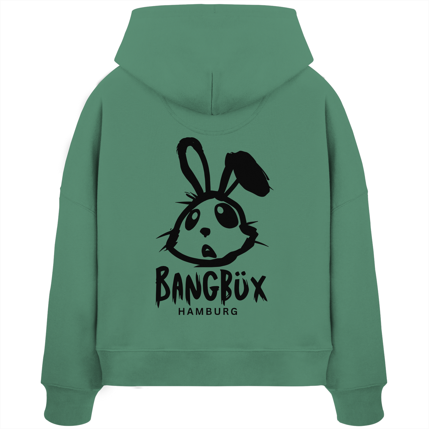 Womens Organic Boxcut Hoodie "bunny black" (print)