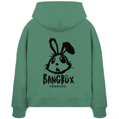 Womens Organic Boxcut Hoodie "bunny black" (print)