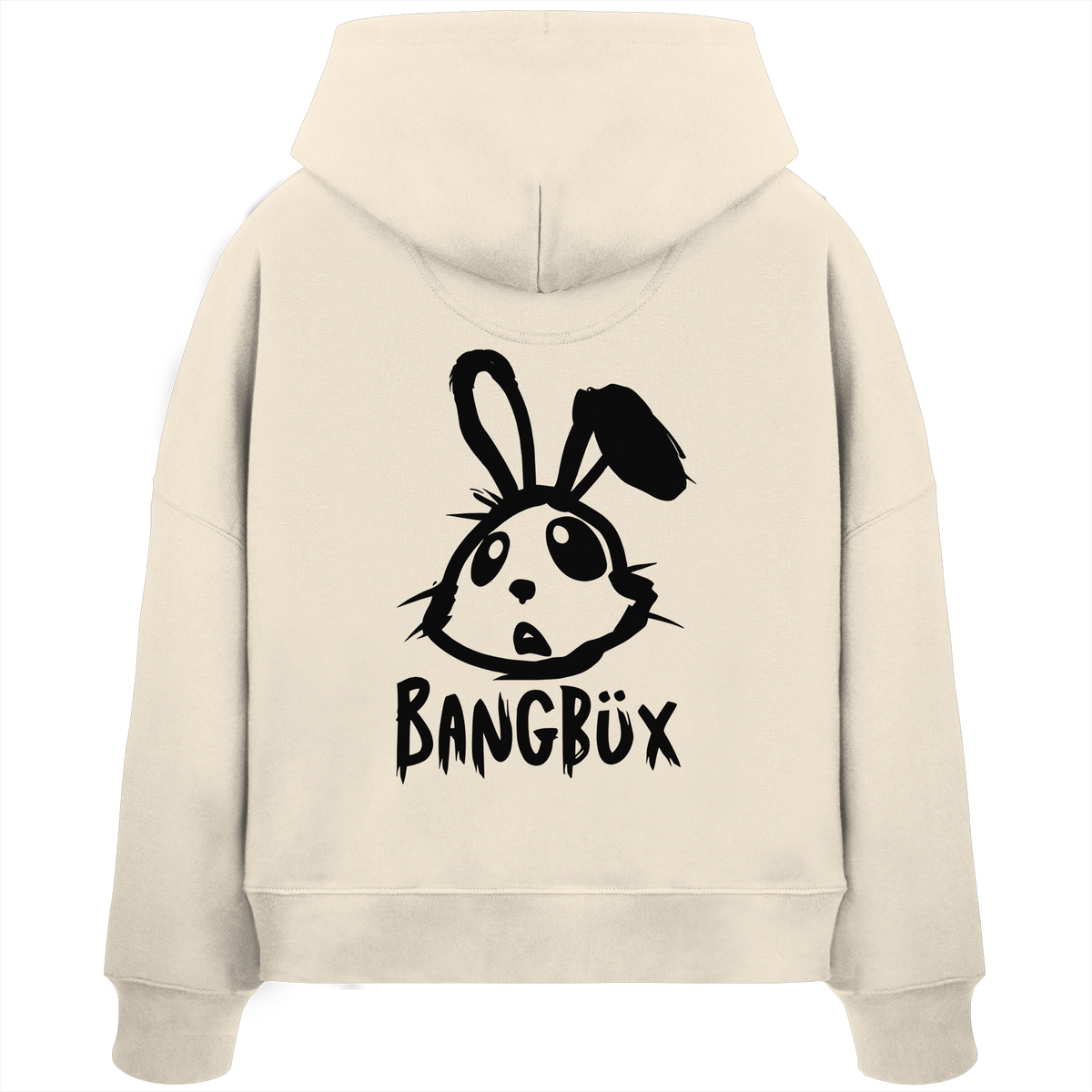 BANGBÜX Streetwear "bunny black" - Womens Organic Boxcut Hoodie by BANGBÜX
