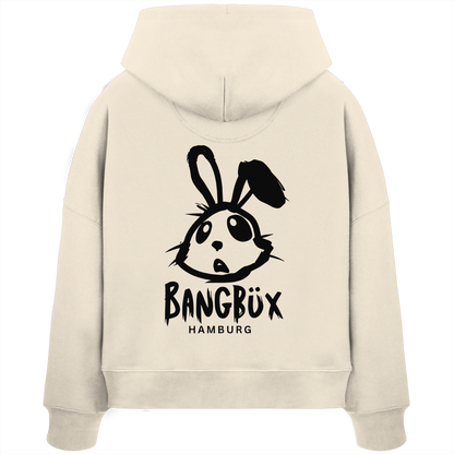 Womens Organic Boxcut Hoodie "bunny black" (print)