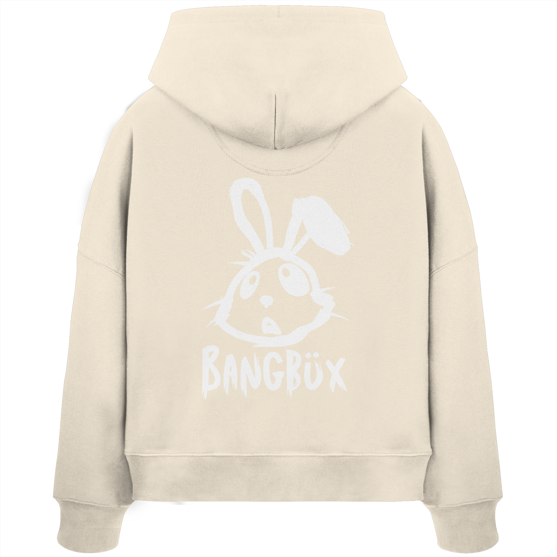BANGBÜX Streetwear "bunny white" - Womens Organic Boxcut Hoodie by BANGBÜX