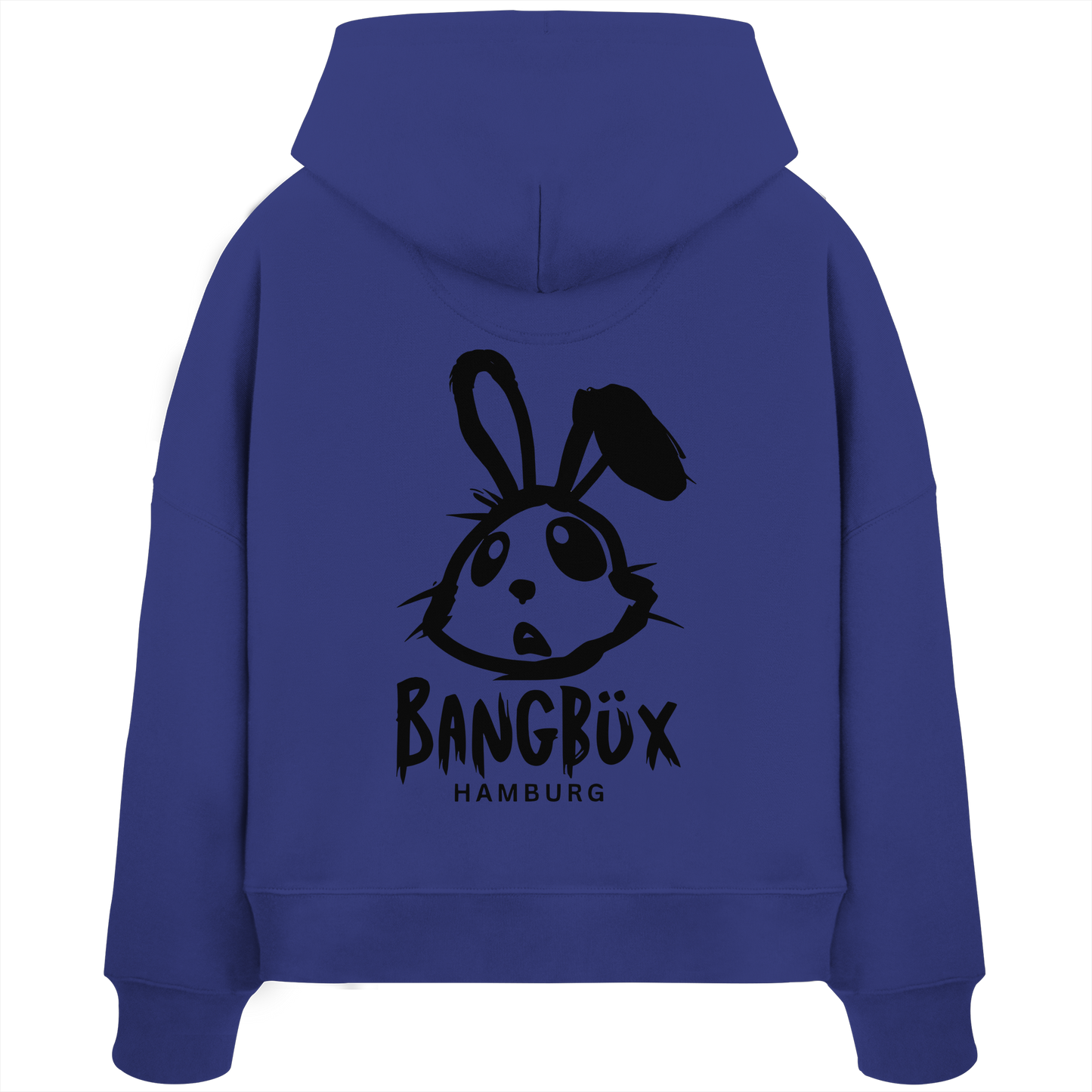 Womens Organic Boxcut Hoodie "bunny black" (print)