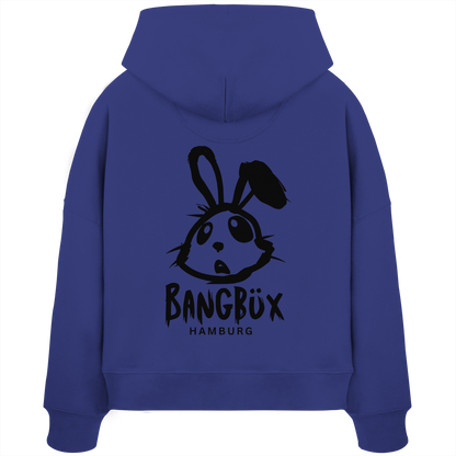 Womens Organic Boxcut Hoodie "bunny black" (print)