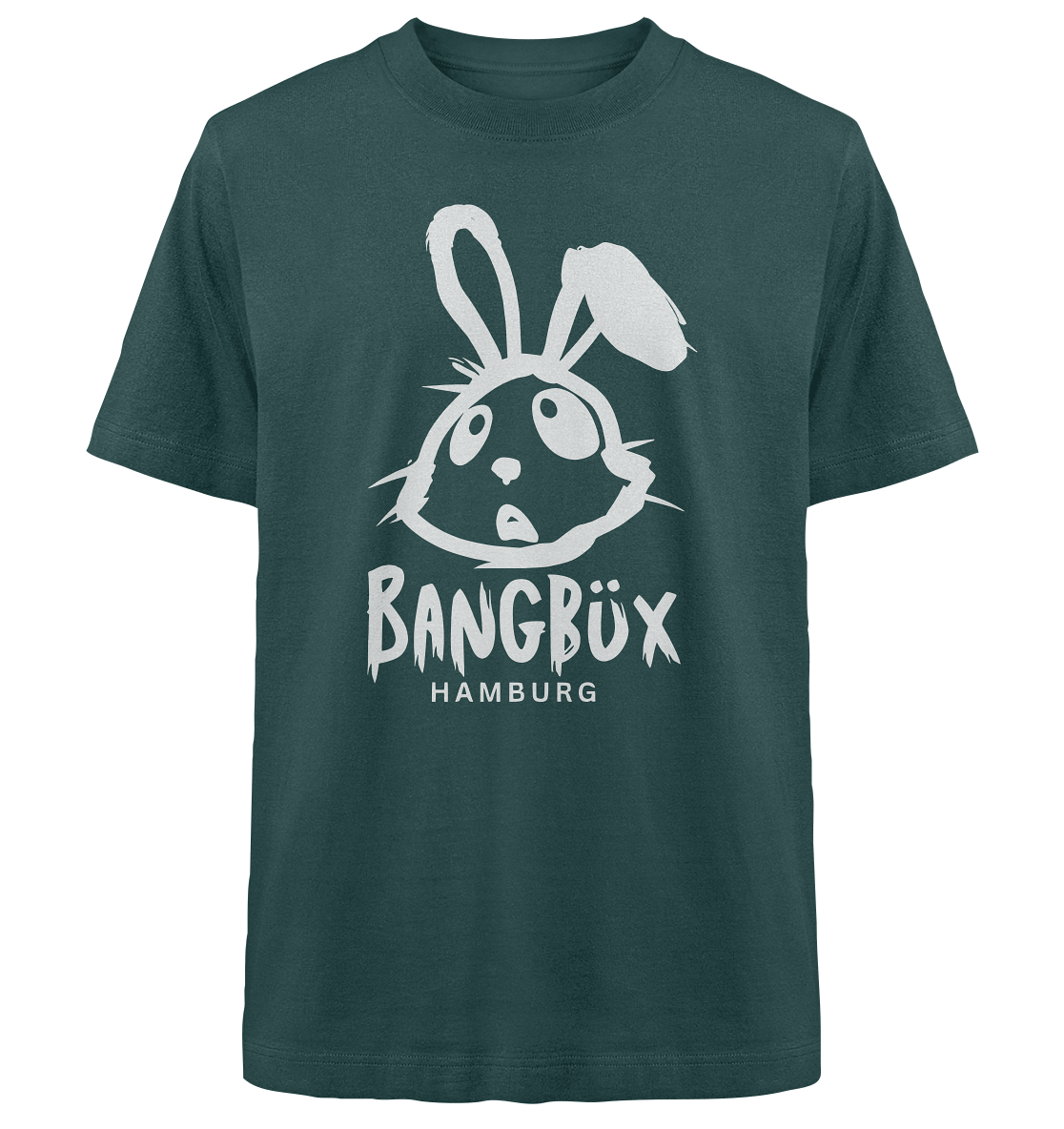 Heavy Oversized Organic Shirt "bunny white" (print)