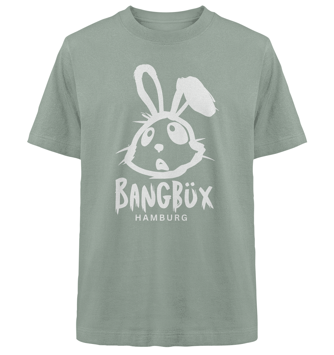 Heavy Oversized Organic Shirt "bunny white" (print)