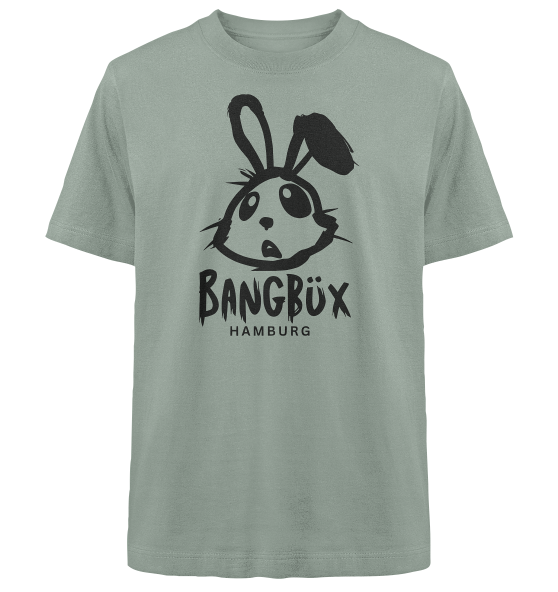 Heavy Oversized Organic Shirt "bunny black" (print)