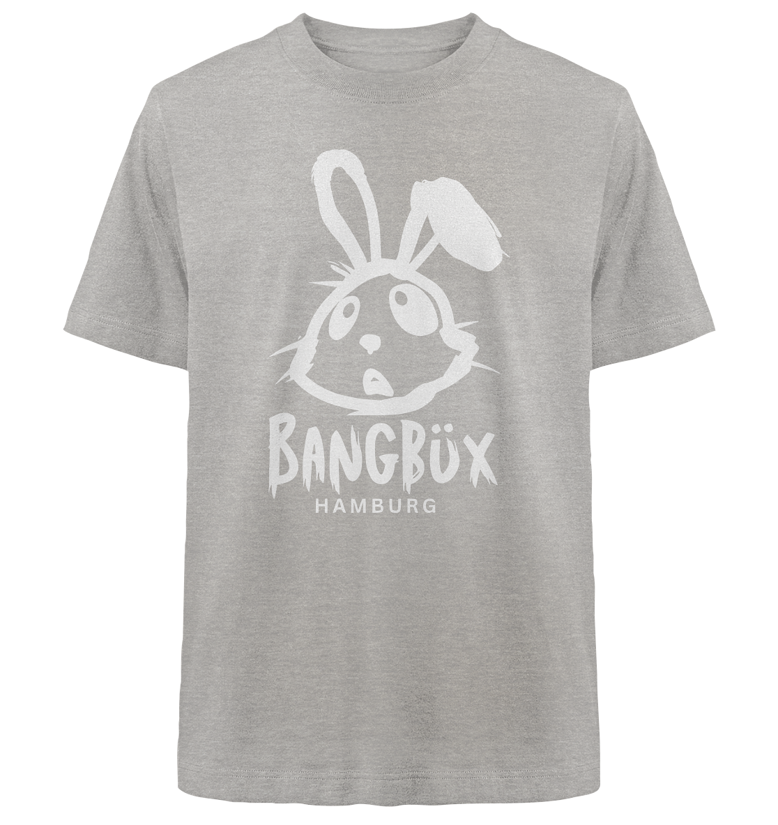 Heavy Oversized Organic Shirt "bunny white" (print)