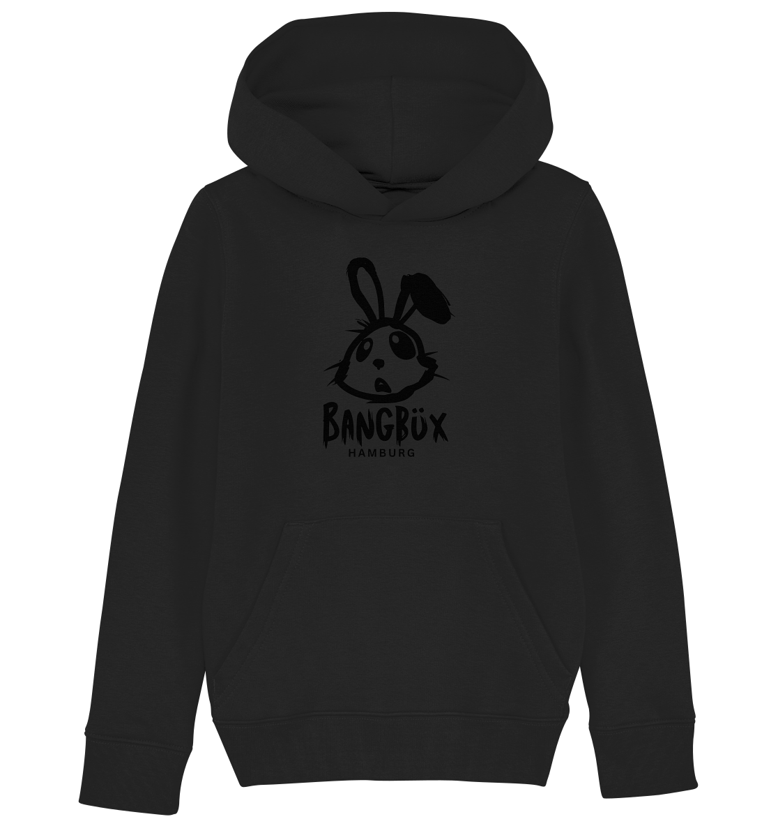 Kids Organic Hoodie "bunny black" (print)