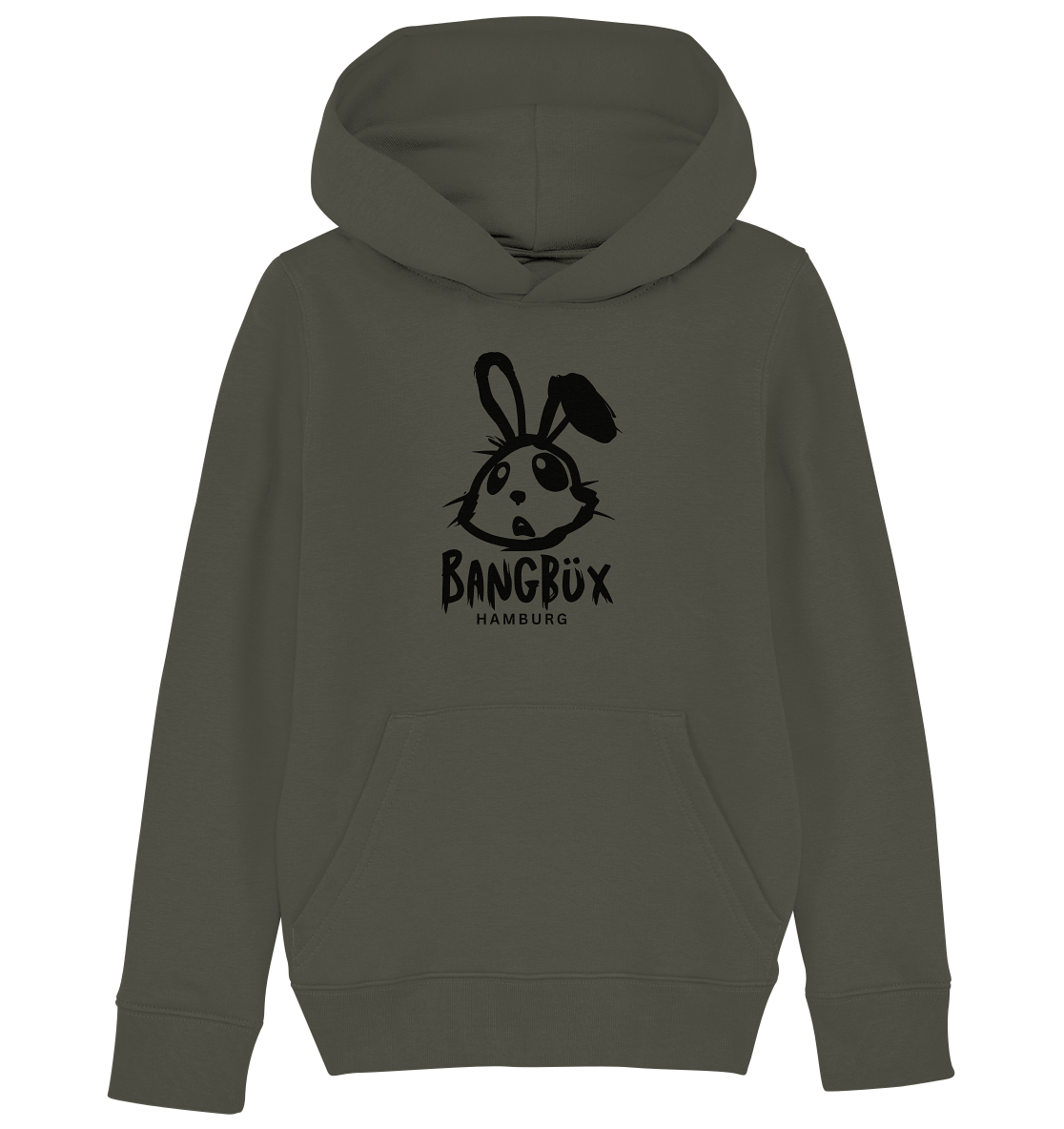 Kids Organic Hoodie "bunny black" (print)