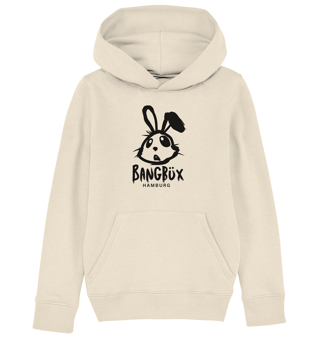 Kids Organic Hoodie "bunny black" (print)
