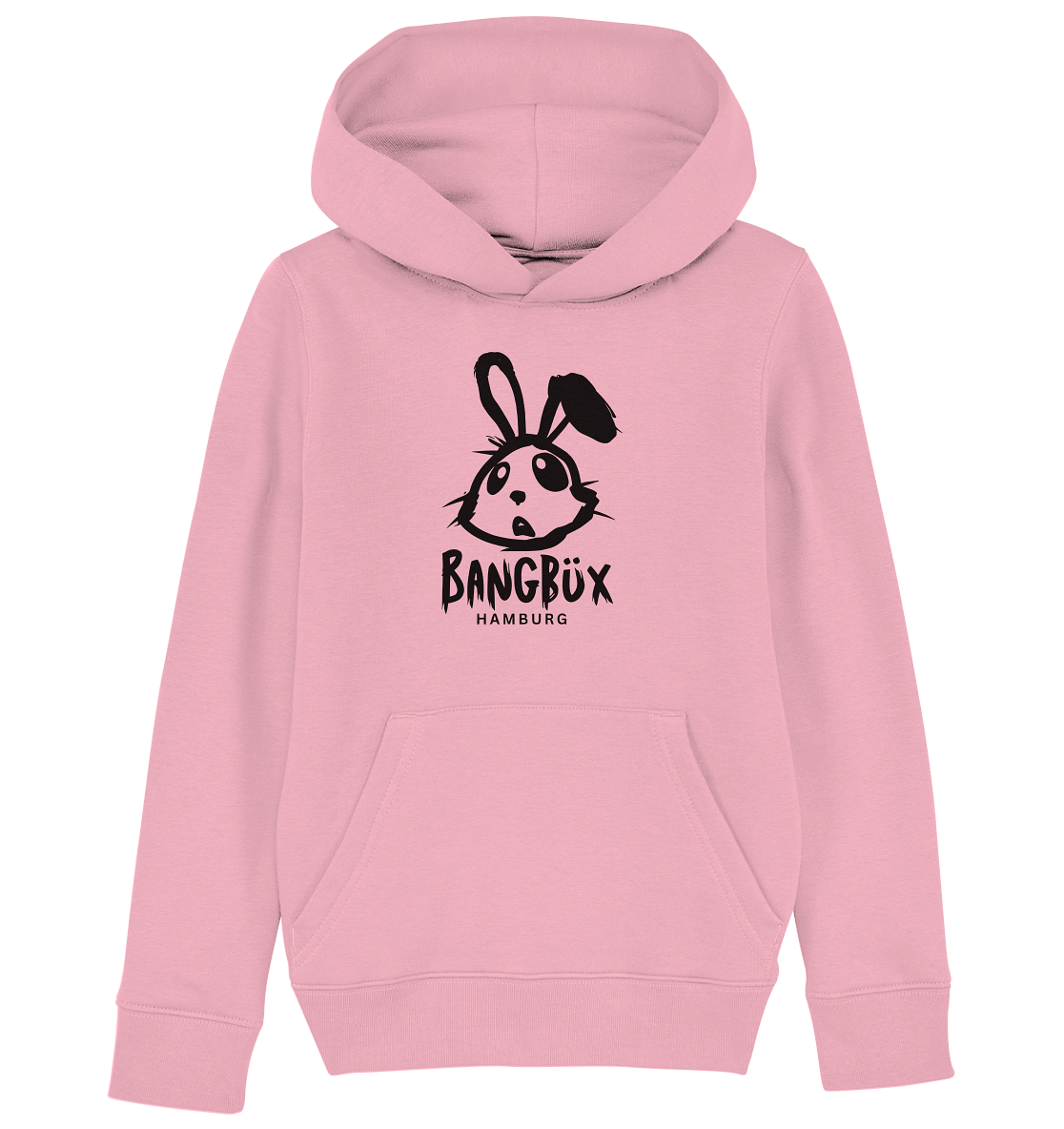 Kids Organic Hoodie "bunny black" (print)