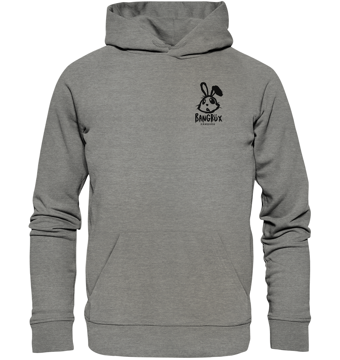 Organic Hoodie "bunny black" (print)