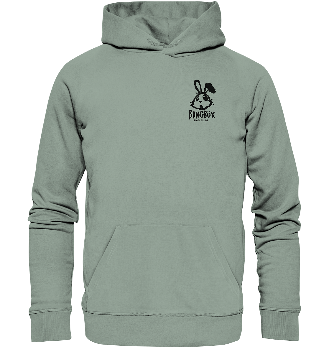 Organic Hoodie "bunny black" (print)