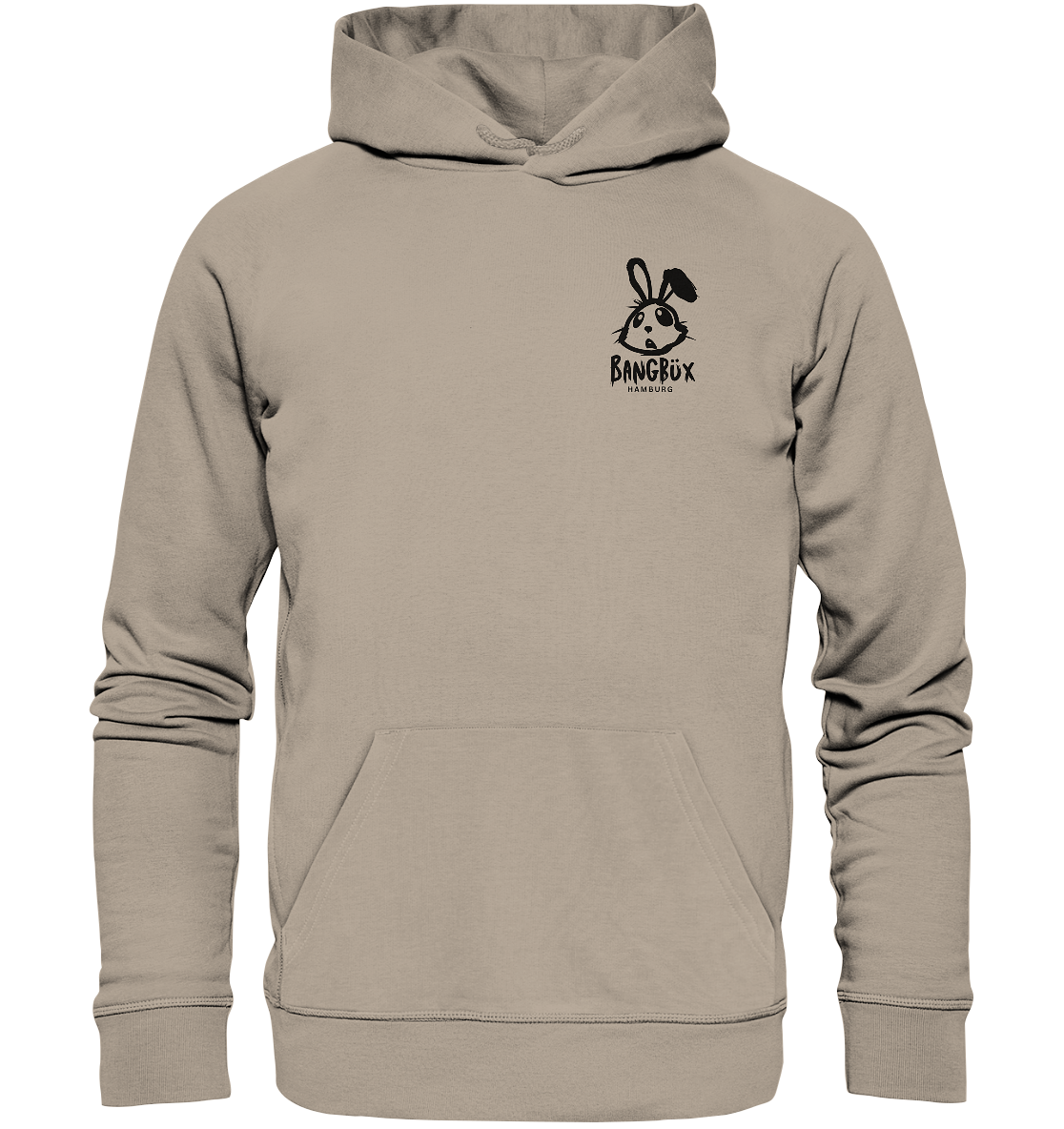 Organic Hoodie "bunny black" (print)