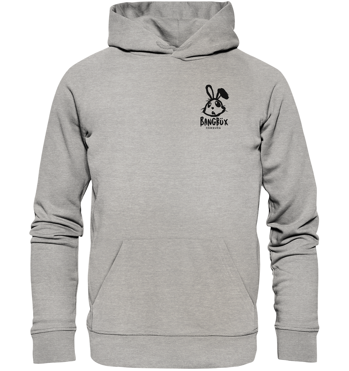 Organic Hoodie "bunny black" (print)