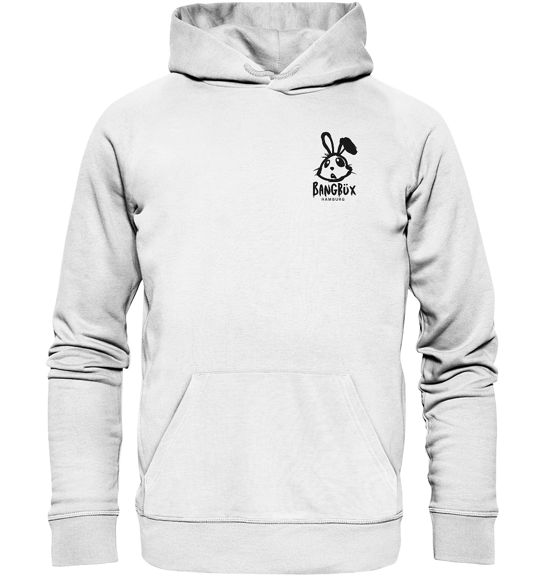 Organic Hoodie "bunny black" (print)