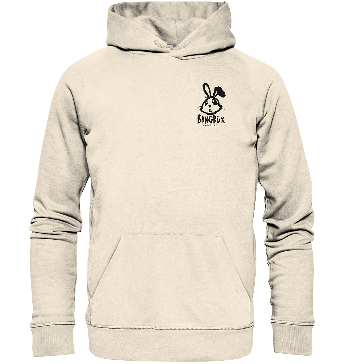 Organic Hoodie "bunny black" (print)