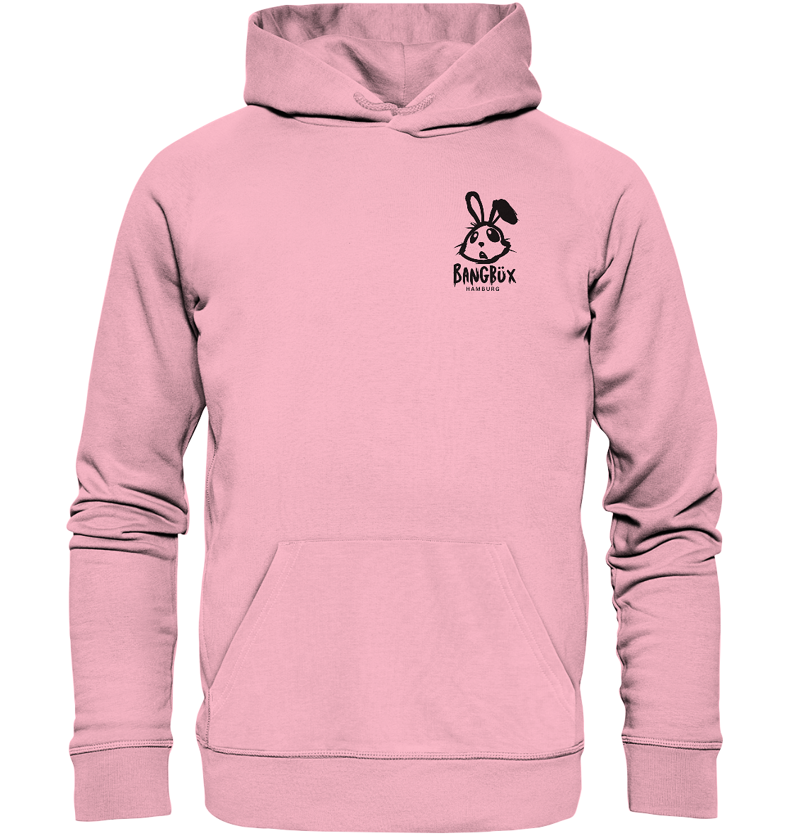 Organic Hoodie "bunny black" (print)