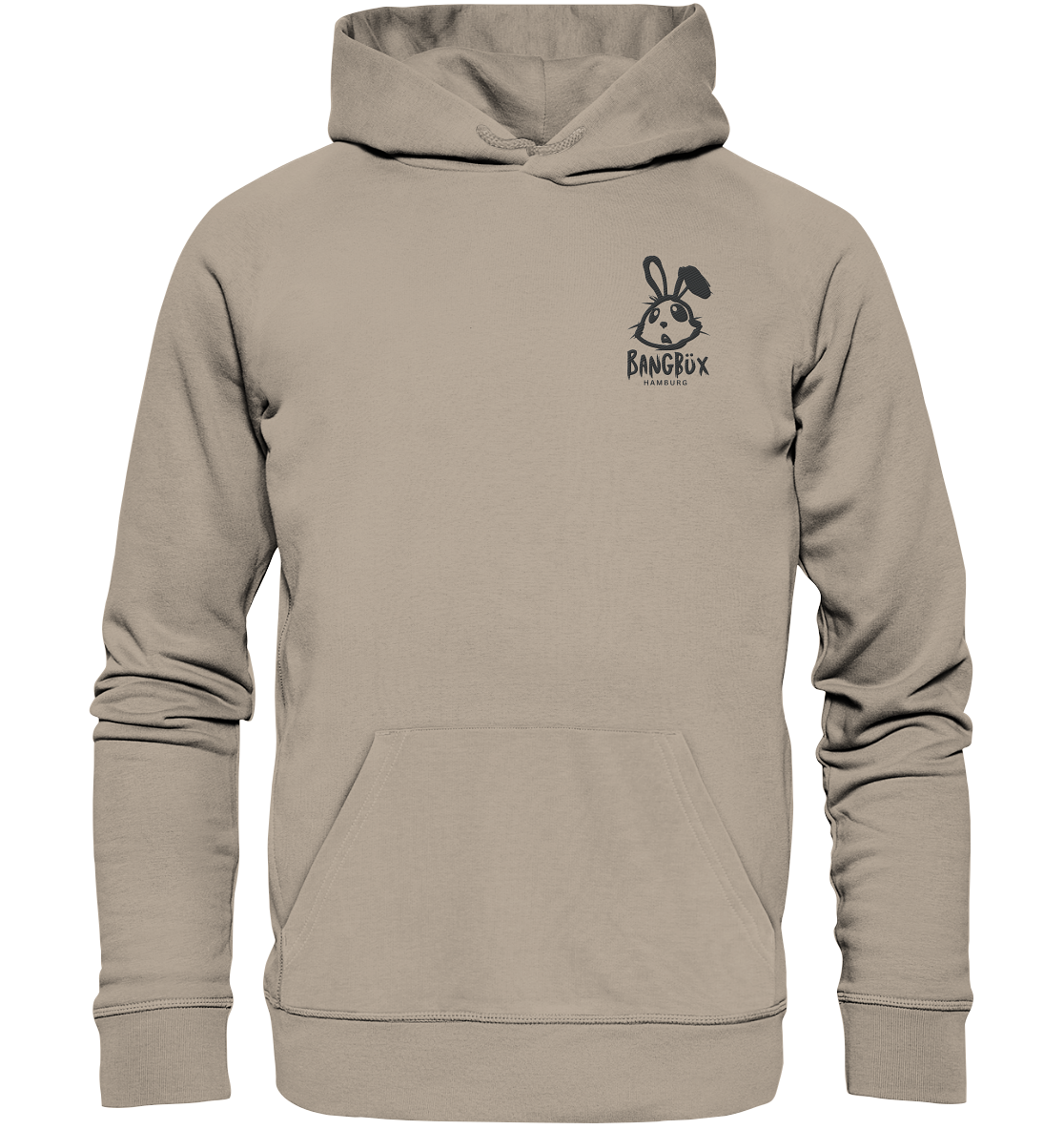 Hamburg-Edition - Organic Hoodie "bunny black" (Stick)