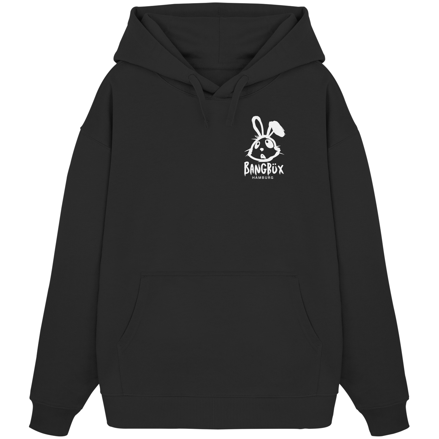 Organic Oversize Hoodie "bunny white" (print)