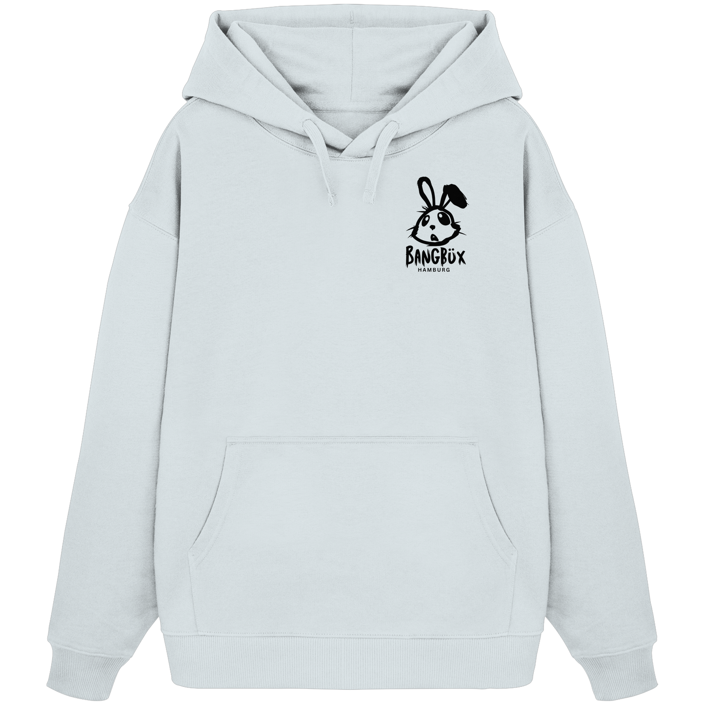 Organic Oversize Hoodie "bunny black" (print)