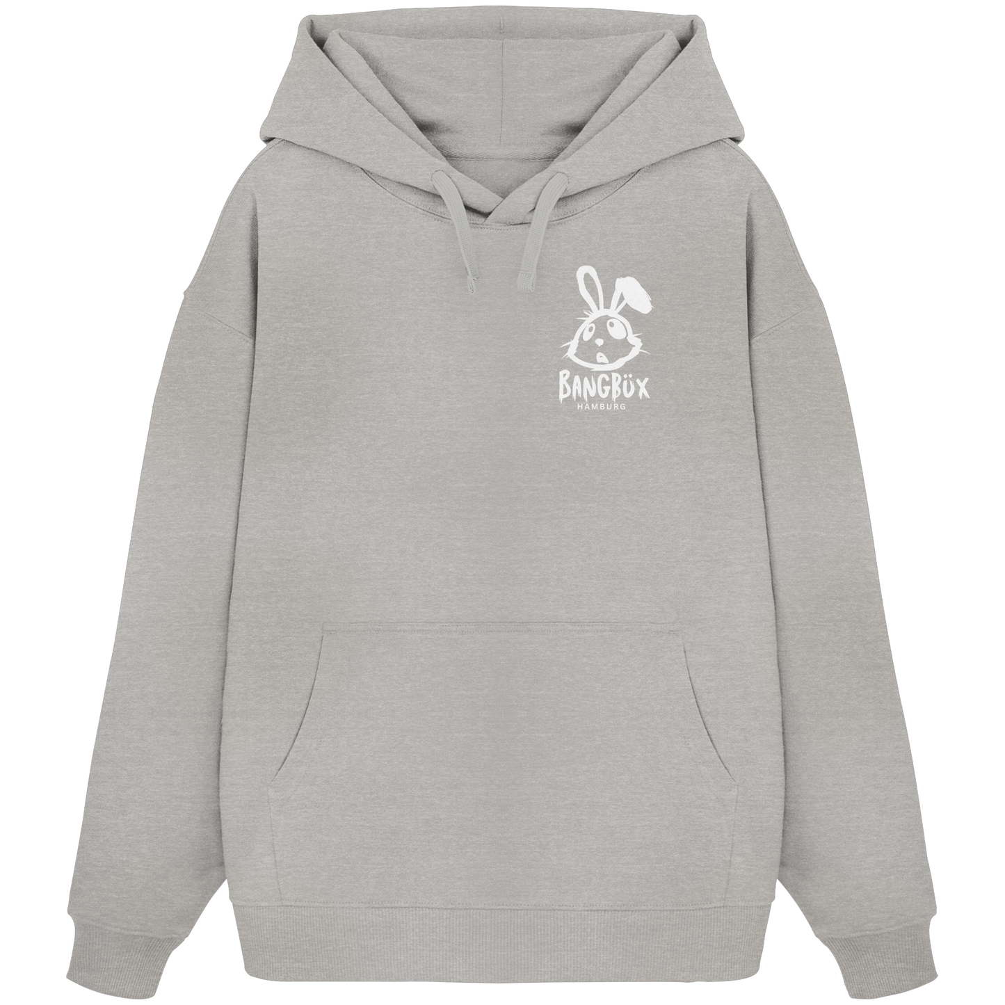 Organic Oversize Hoodie "bunny white" (print)