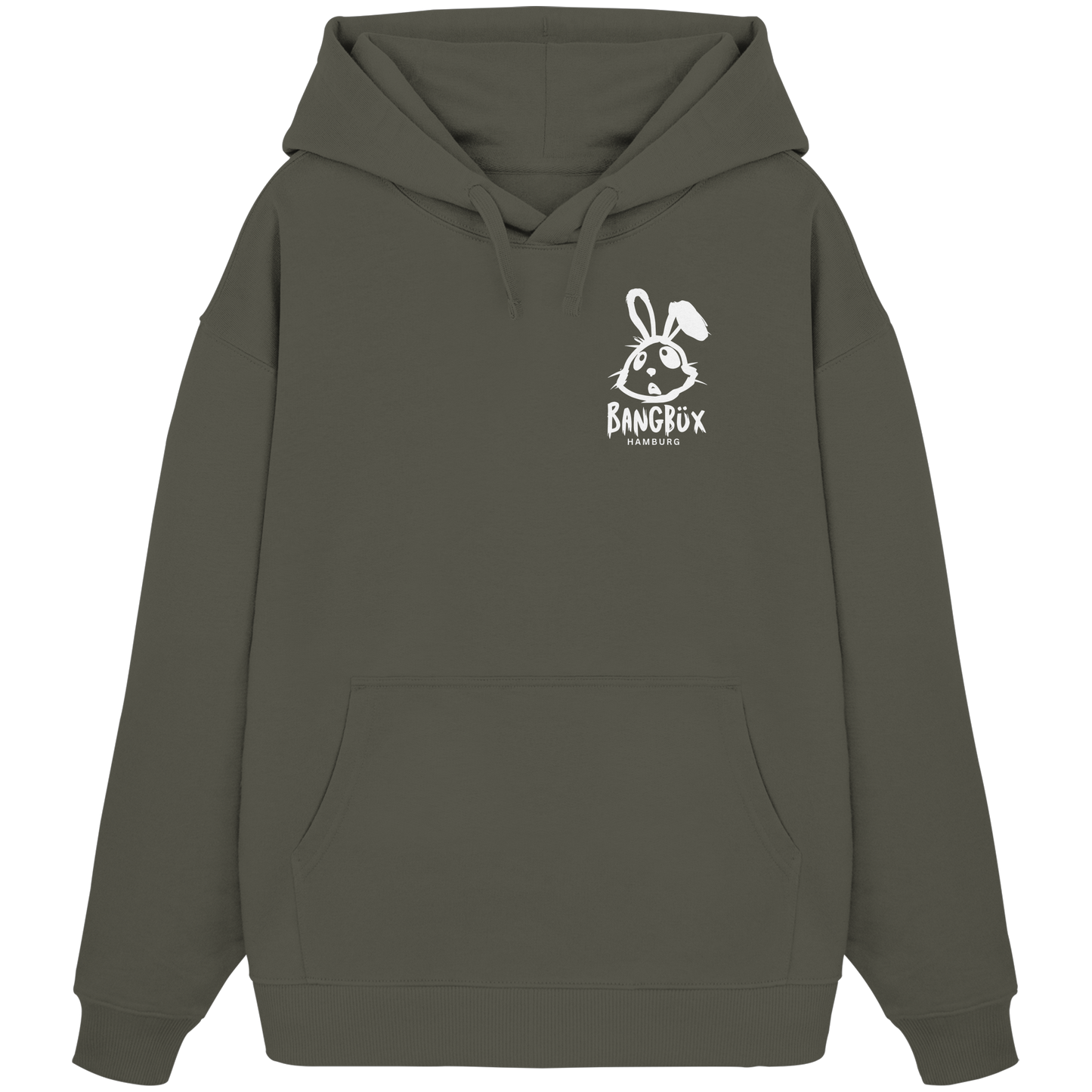 Organic Oversize Hoodie "bunny white" (print)