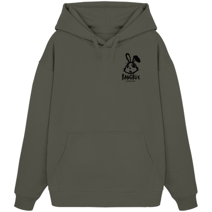 Organic Oversize Hoodie "bunny black" (print)