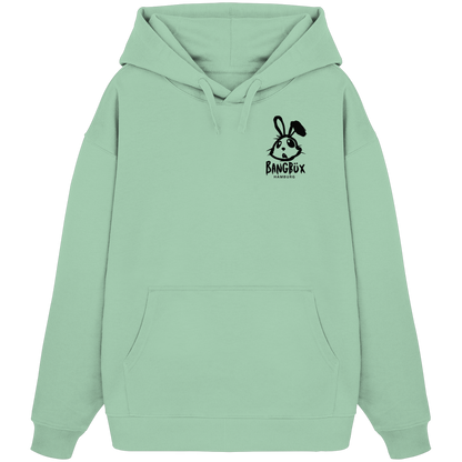 Organic Oversize Hoodie "bunny black" (print)