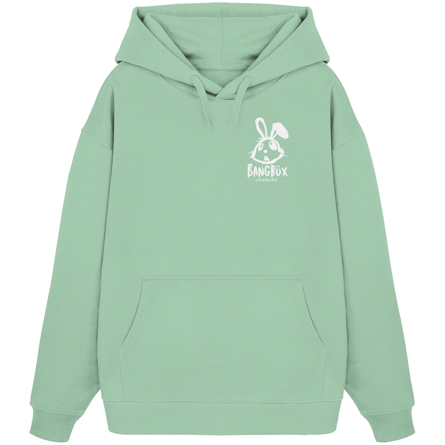 Organic Oversize Hoodie "bunny white" (print)