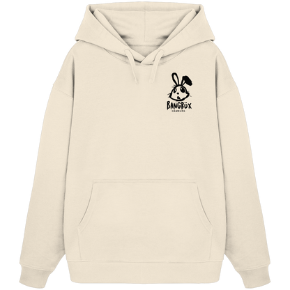 Organic Oversize Hoodie "bunny black" (print)