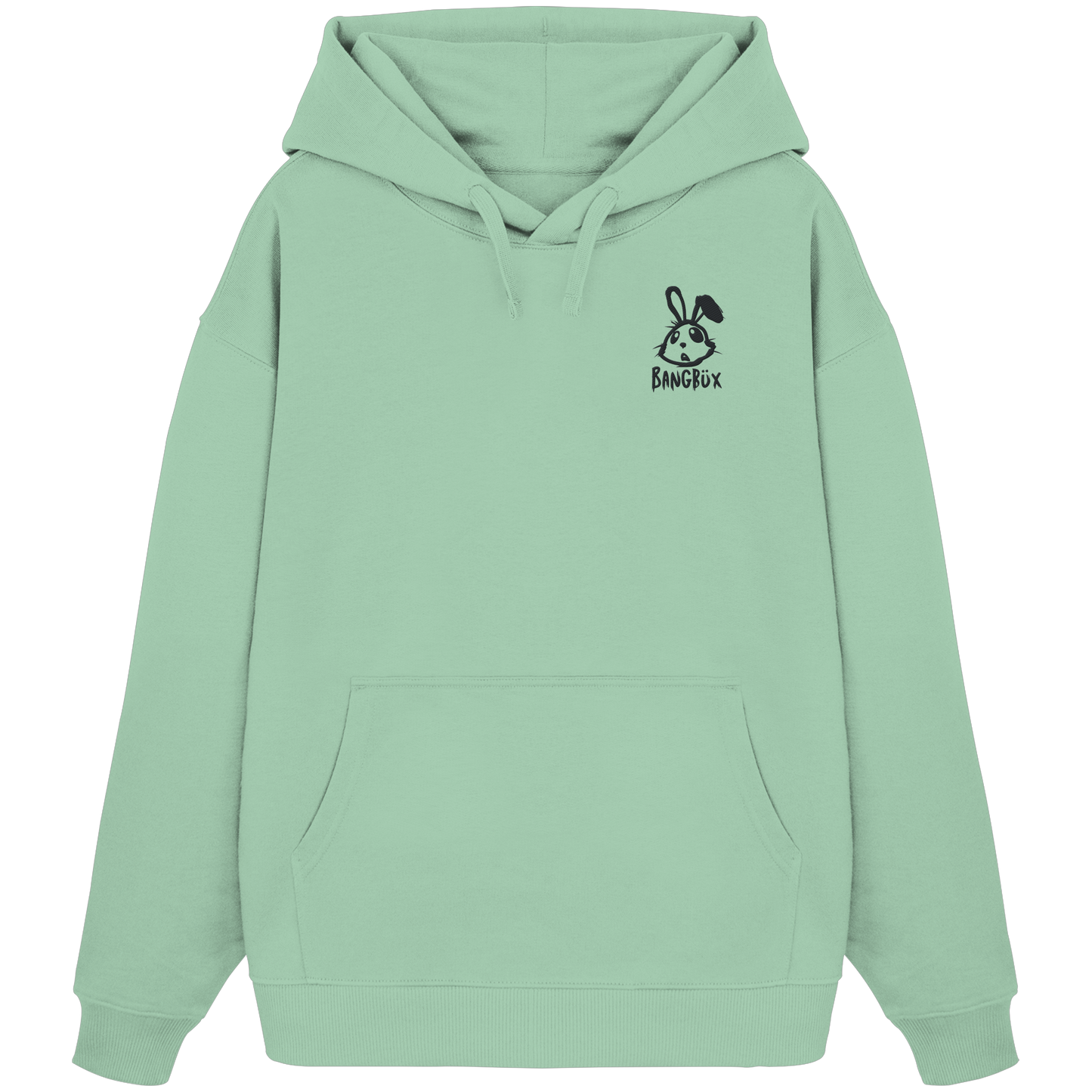 Organic Oversize Hoodie -  "bunny black" (Stick)
