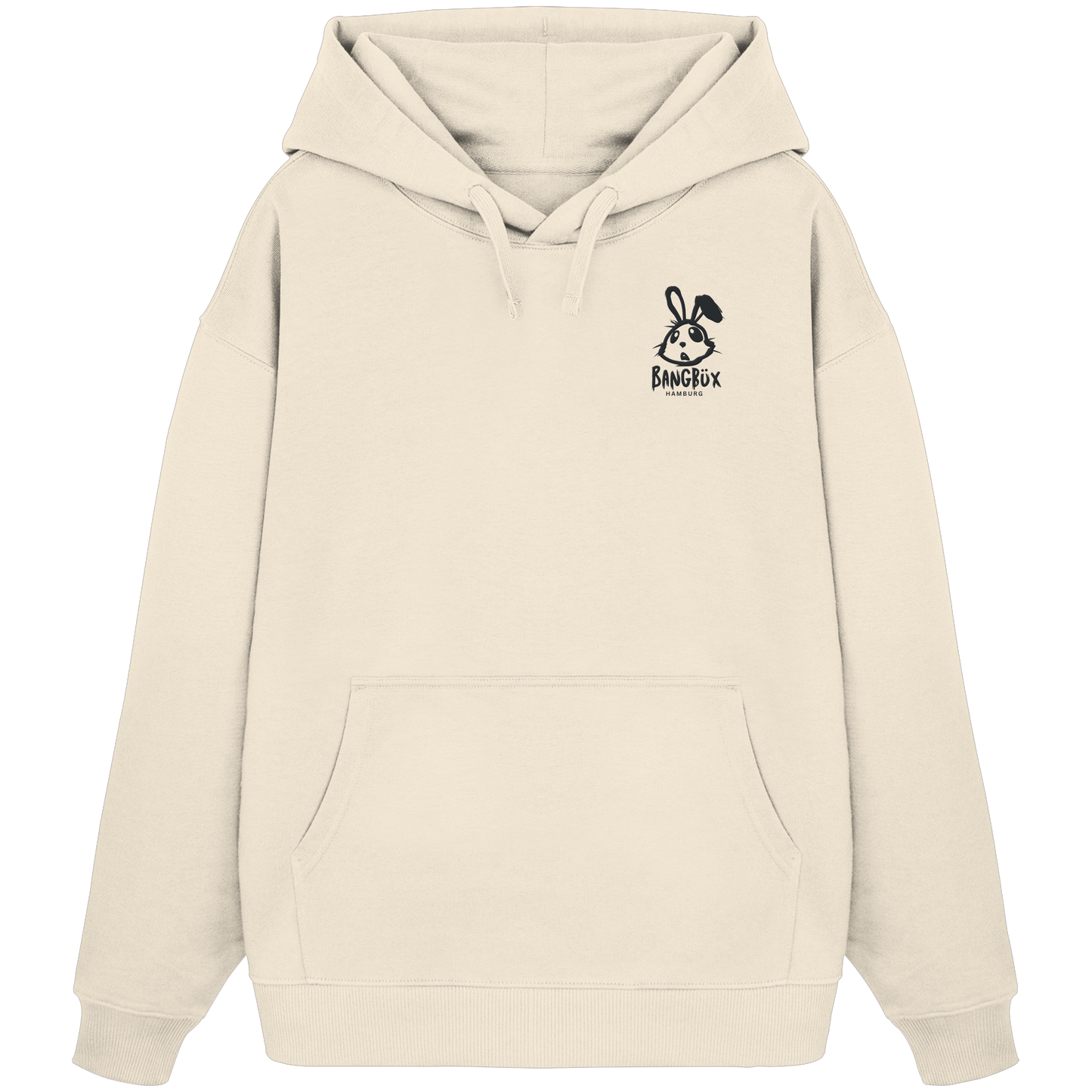 Hamburg-Edition - Organic Oversize Hoodie "bunny black" (Stick)