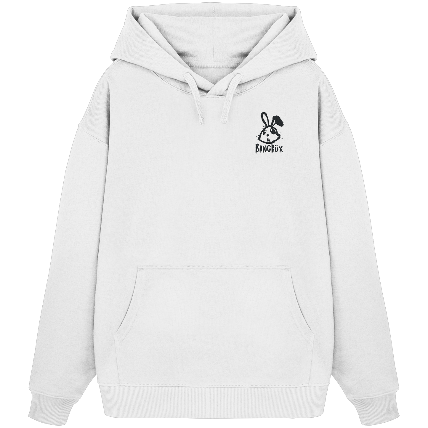 Organic Oversize Hoodie -  "bunny black" (Stick)