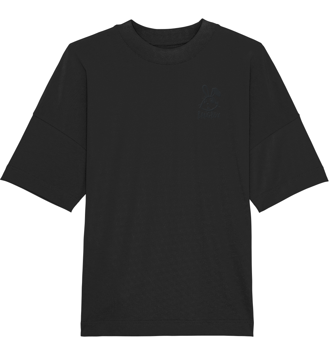 Organic Oversize Shirt - "bunny black" (Stick)