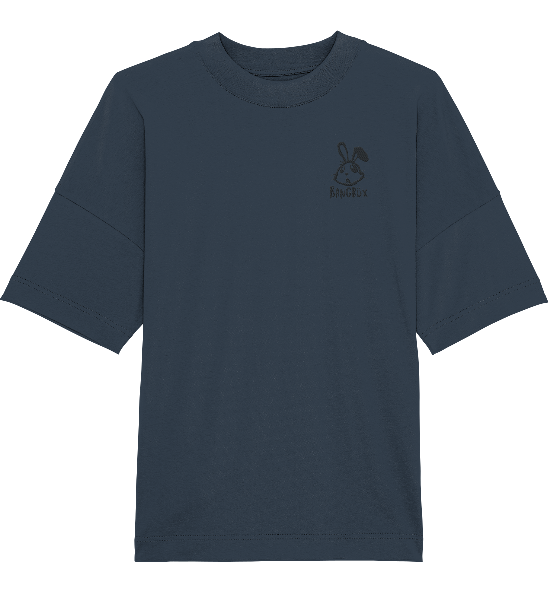Organic Oversize Shirt - "bunny black" (Stick)
