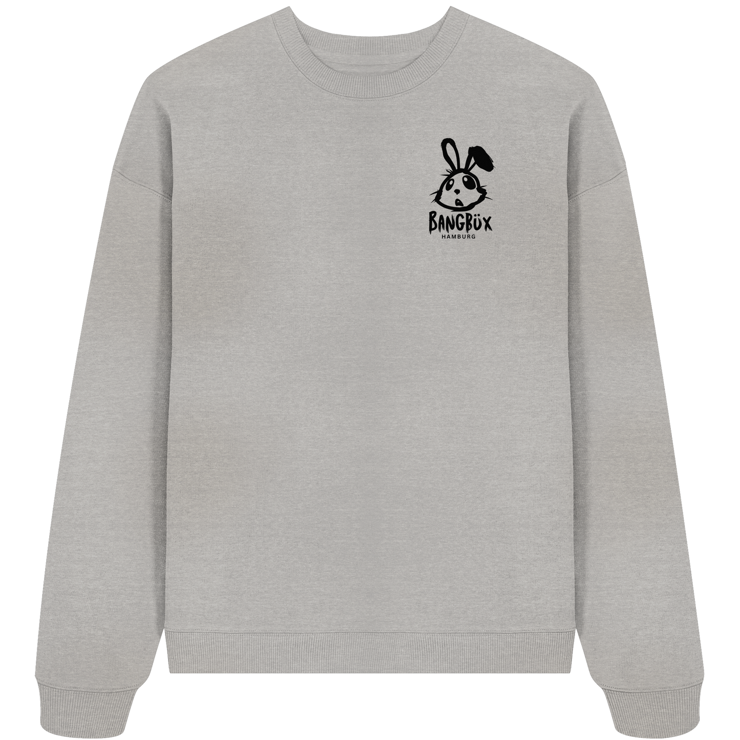 Organic Oversize Sweatshirt "bunny black" (print)