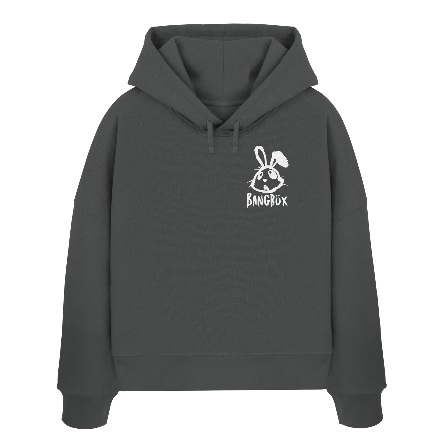 BANGBÜX Streetwear "bunny white" - Womens Organic Boxcut Hoodie by BANGBÜX