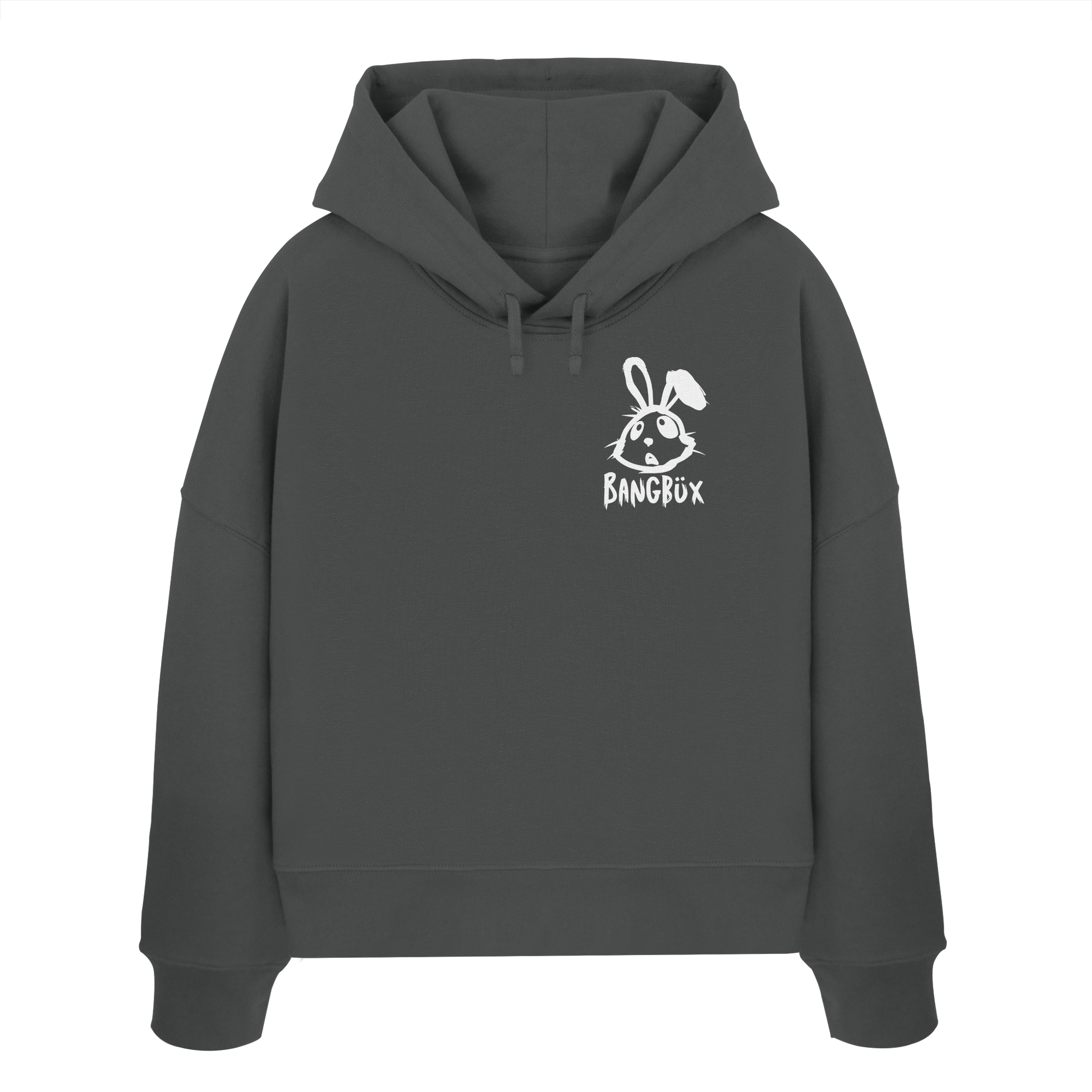 BANGBÜX Streetwear "bunny white" - Womens Organic Boxcut Hoodie by BANGBÜX