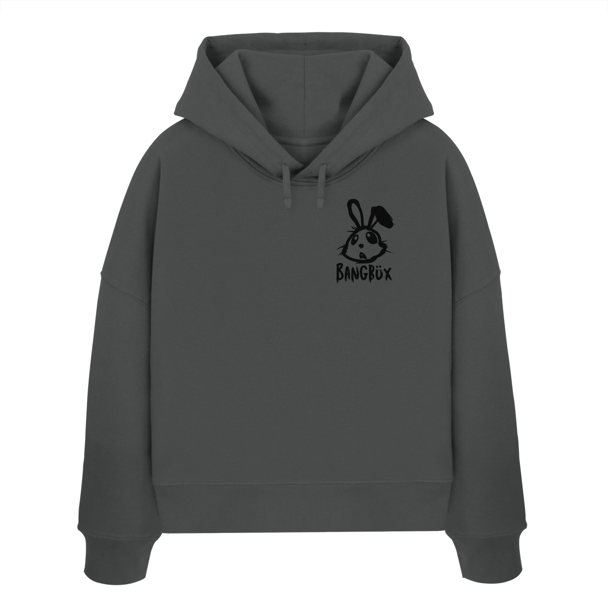 BANGBÜX Streetwear "bunny black" - Womens Organic Boxcut Hoodie by BANGBÜX