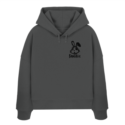 BANGBÜX Streetwear "bunny black" - Womens Organic Boxcut Hoodie by BANGBÜX