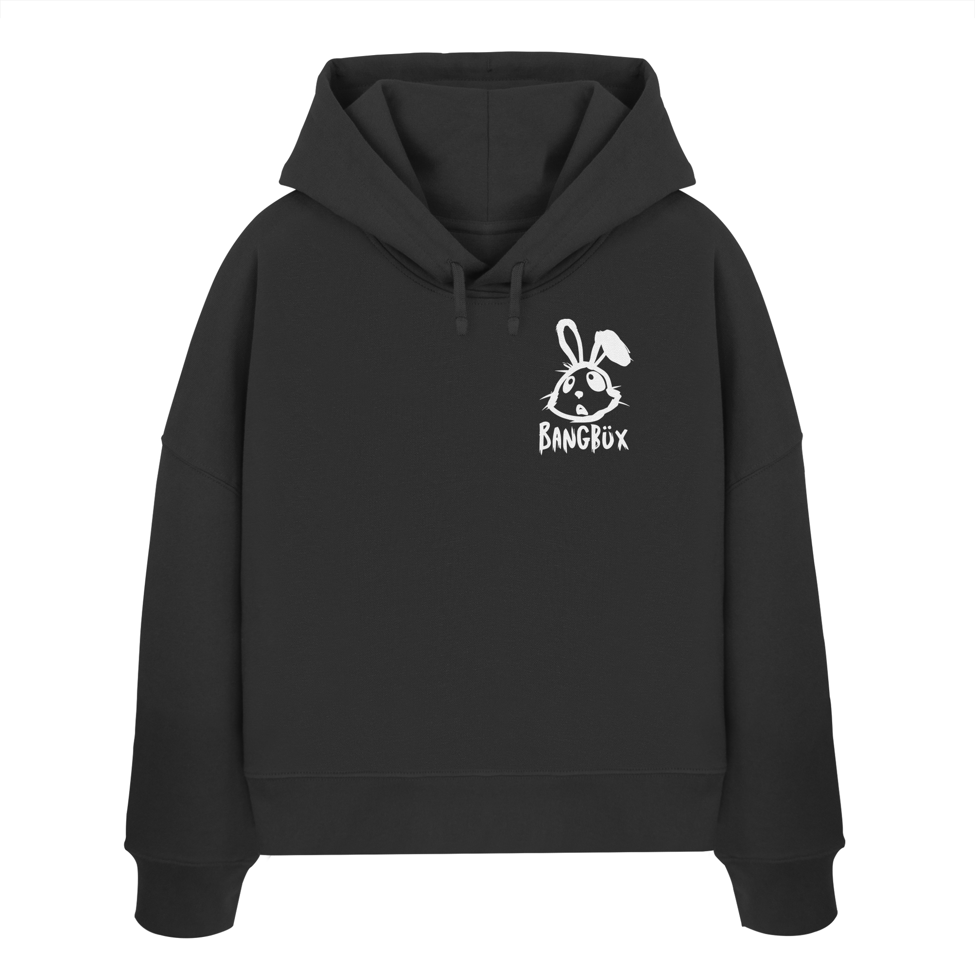 BANGBÜX Streetwear "bunny white" - Womens Organic Boxcut Hoodie by BANGBÜX