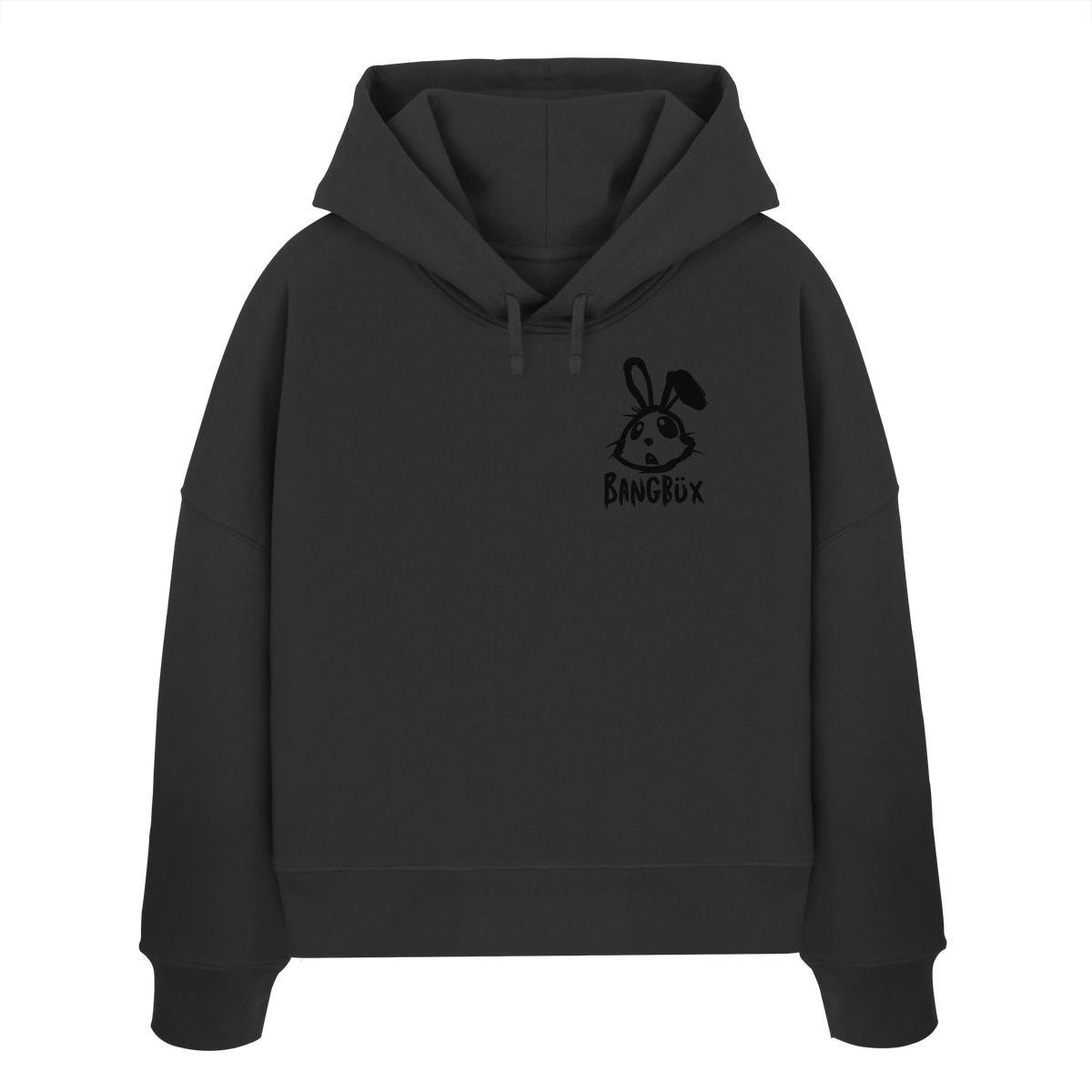 BANGBÜX Streetwear "bunny black" - Womens Organic Boxcut Hoodie by BANGBÜX