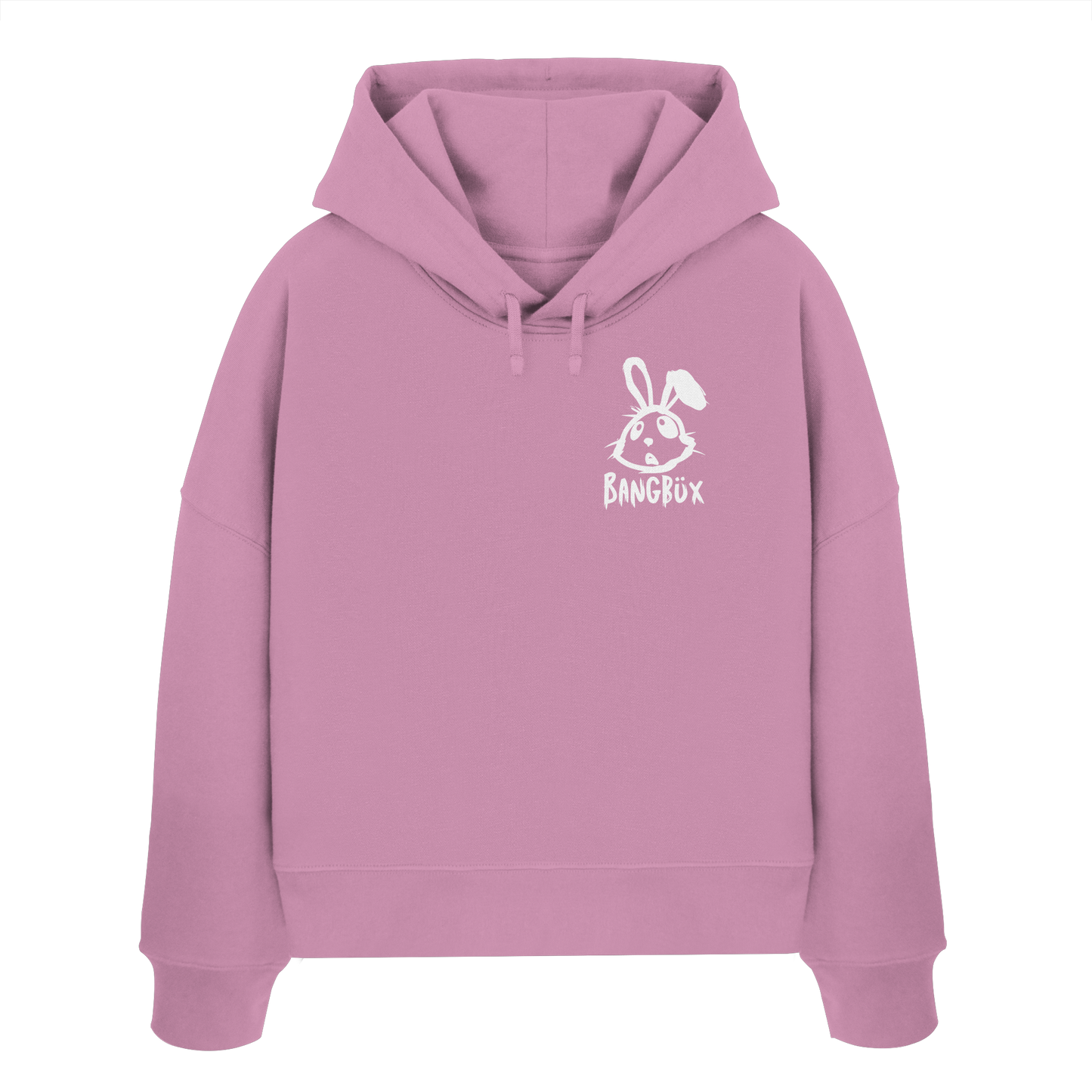 BANGBÜX Streetwear "bunny white" - Womens Organic Boxcut Hoodie by BANGBÜX