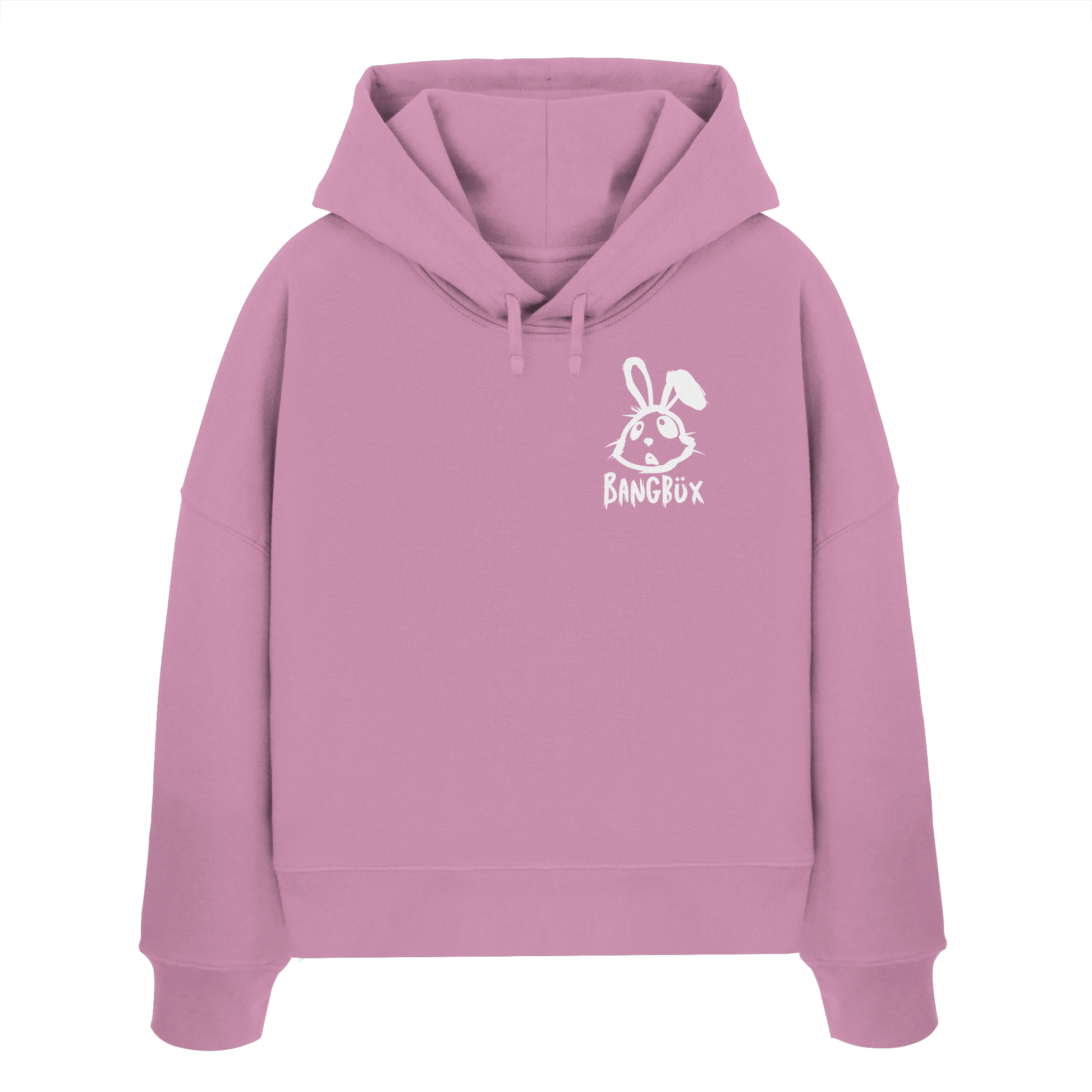 BANGBÜX Streetwear "bunny white" - Womens Organic Boxcut Hoodie by BANGBÜX