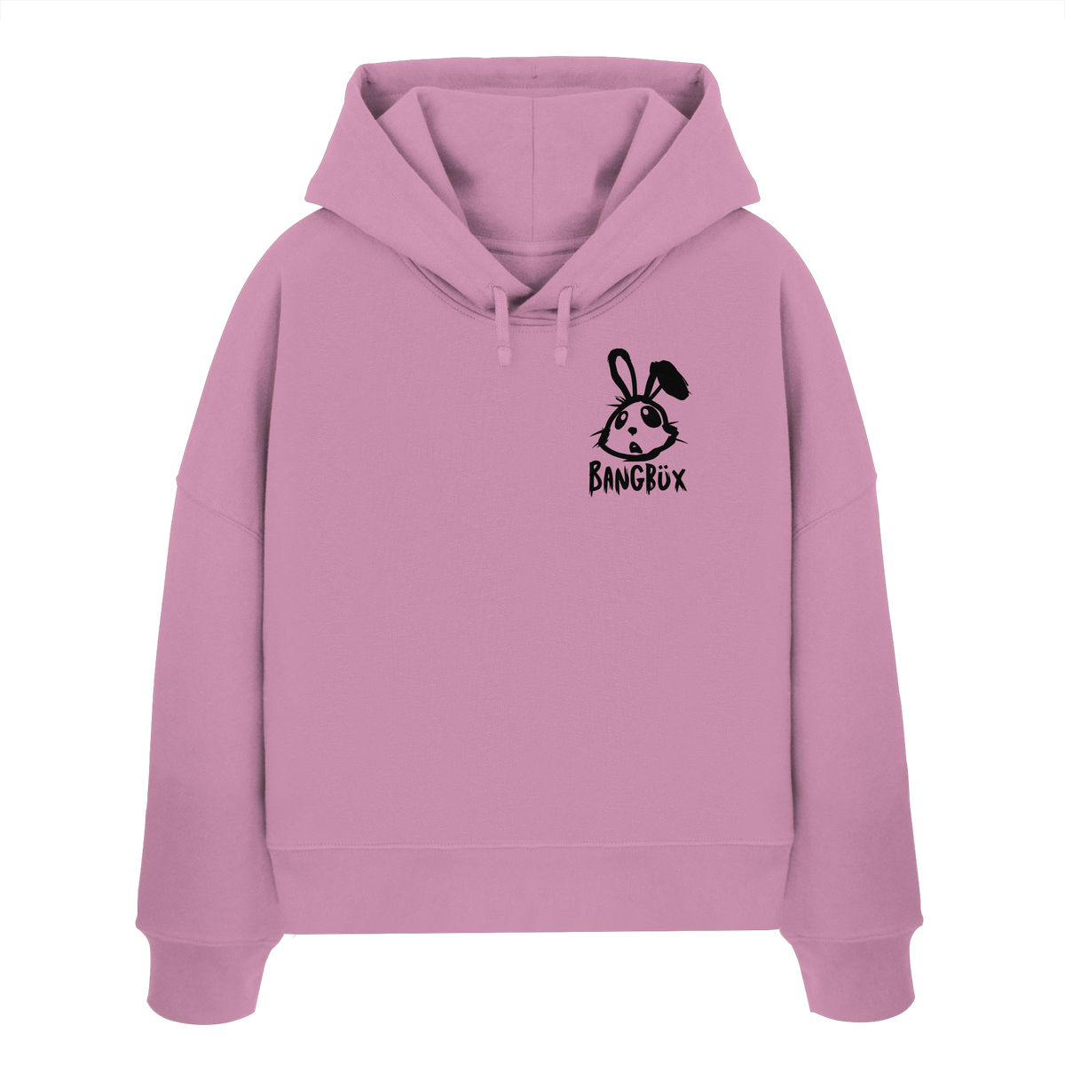 BANGBÜX Streetwear "bunny black" - Womens Organic Boxcut Hoodie by BANGBÜX