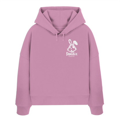 Womens Organic Boxcut Hoodie "bunny white" (print)