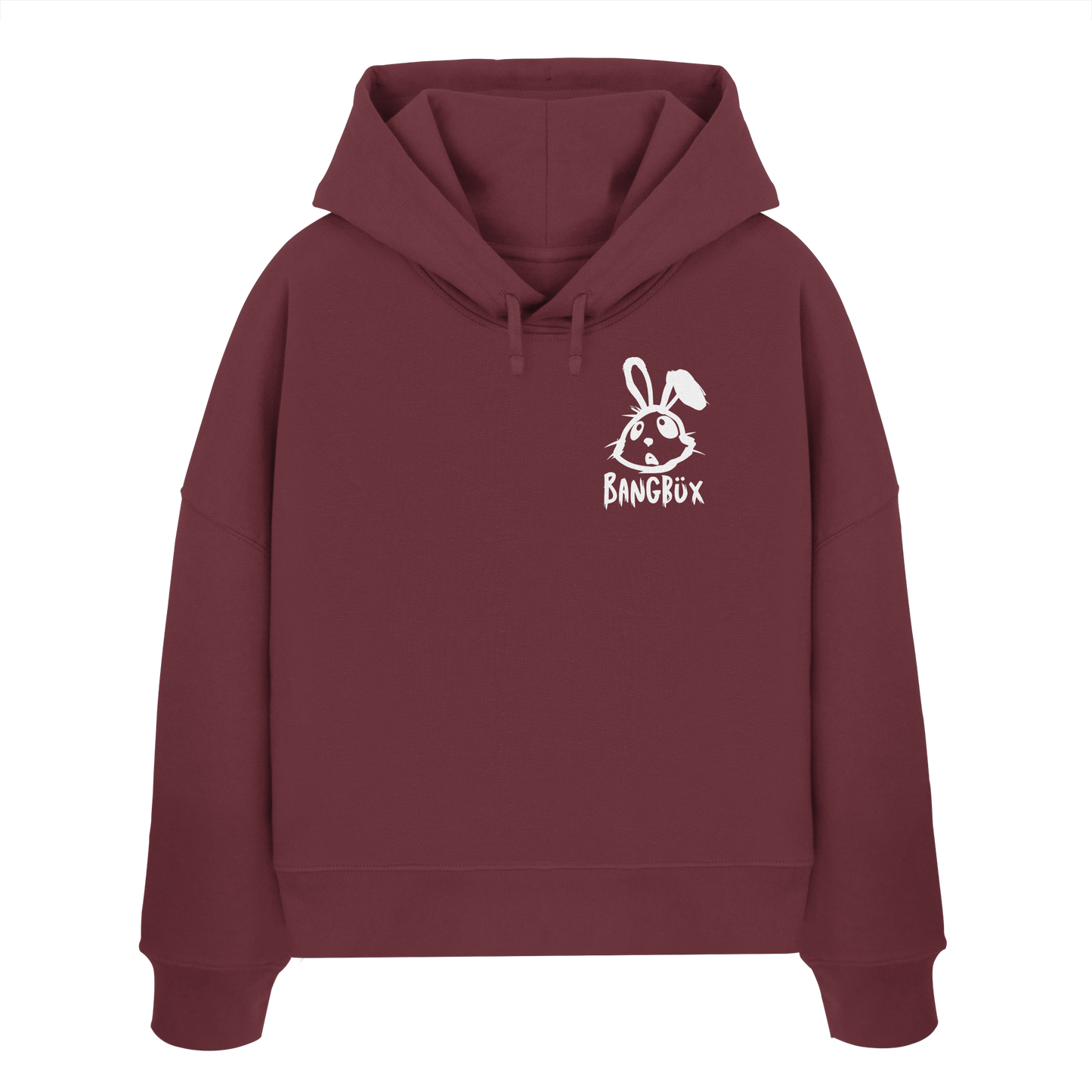 BANGBÜX Streetwear "bunny white" - Womens Organic Boxcut Hoodie by BANGBÜX