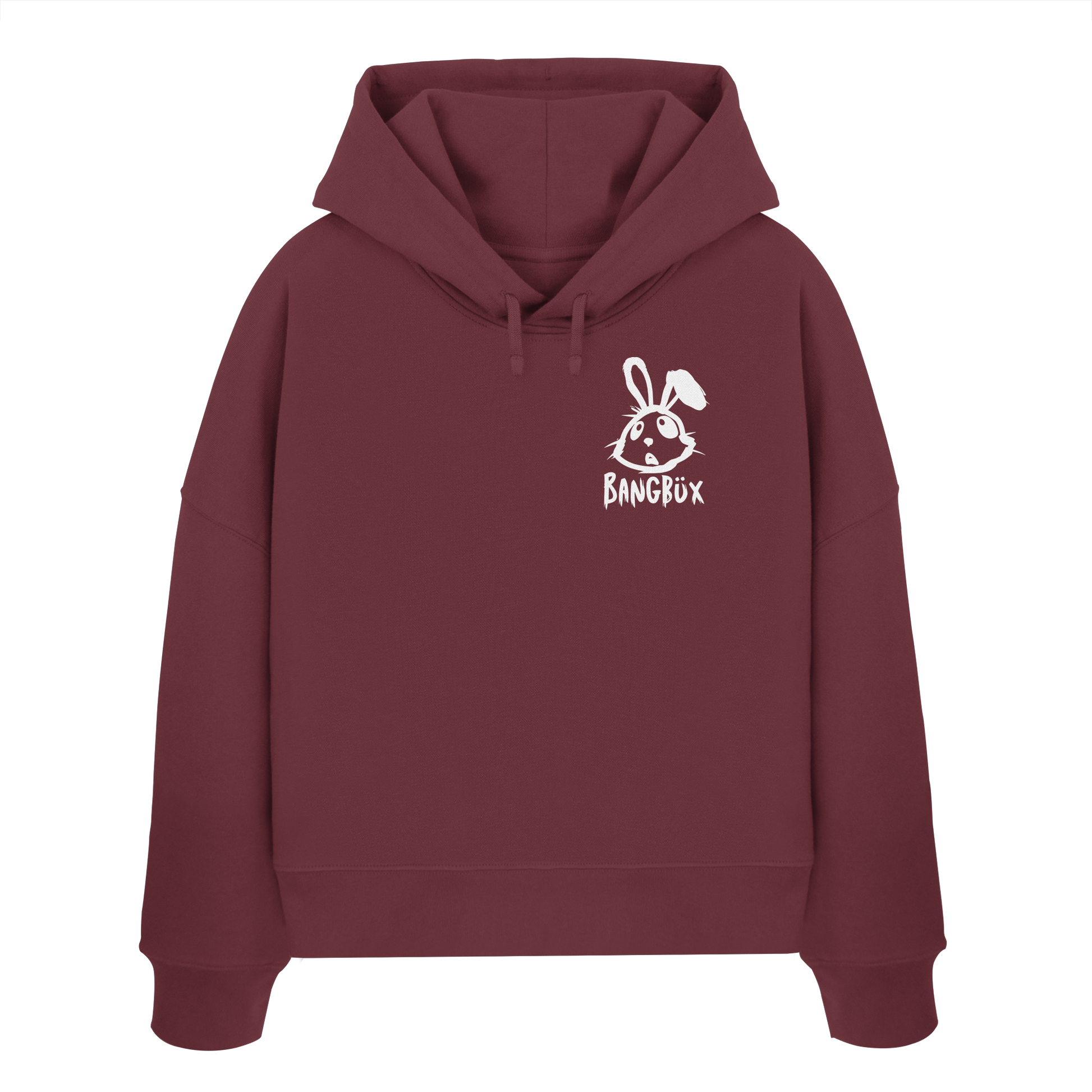 BANGBÜX Streetwear "bunny white" - Womens Organic Boxcut Hoodie by BANGBÜX